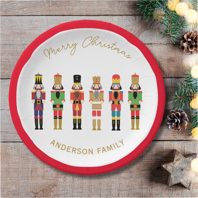 PLATO DE PAPEL PEGATINA DE REGALO DE NAVIDADES DE NUTCRACKER (Subido por el creador)