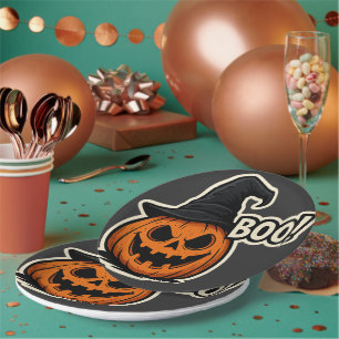 Plato De Papel Pegatina divertida y aterradora de Halloween