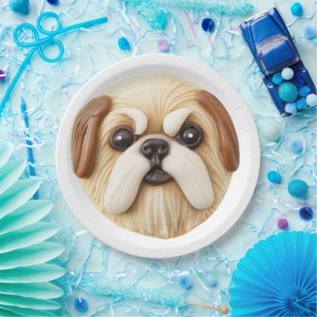 Plato De Papel Pekinés 3D Inspirado (Fiesta)