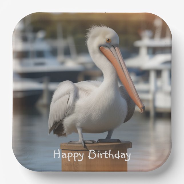 Plato De Papel Pelícano (Anverso)