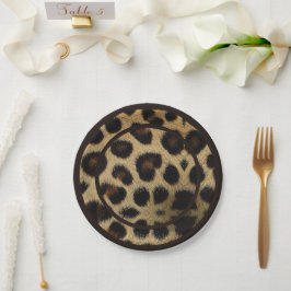 Plato De Papel Pelo de vaca negro con manchas blancas