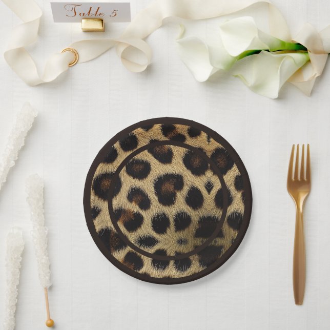 Plato De Papel Pelo de vaca negro con manchas blancas (Boda)