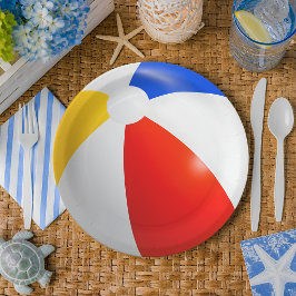 Plato De Papel Pelota de Playa Colorida
