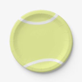 Plato De Papel Pelota de tenis blanca y amarilla brillante