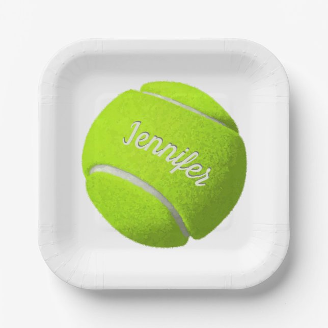 Plato De Papel Pelota de tenis personalizada   (Anverso)