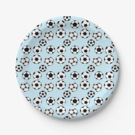 Plato De Papel Pelotas de fútbol infantil pelotas azules