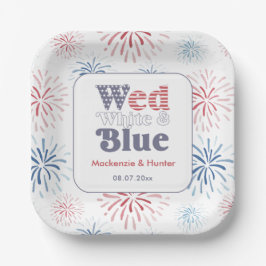 Plato De Papel Peluquería Wed Blue White Backyard Wedyard