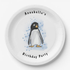 Plato De Papel Pengu Fiesta