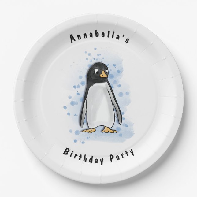 Plato De Papel Pengu Fiesta (Anverso)
