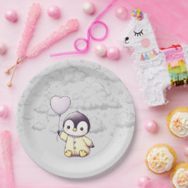 Plato De Papel Penguin Baby Shower