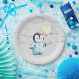 Plato De Papel Penguin Baby Shower