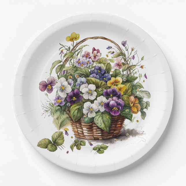 Plato De Papel Pensamiento de Primavera  (Anverso)