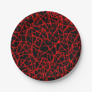 Plato De Papel pentagrama negro goteante grunge punk
