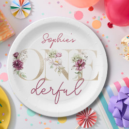 Plato De Papel peonatos rosados onemaravillosas acuarelas de cump