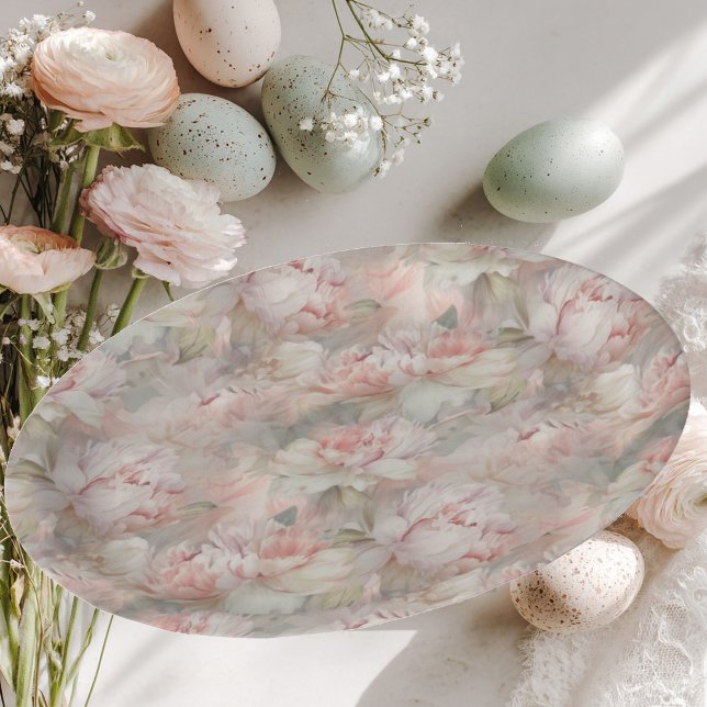 Plato De Papel peonía exuberante sobre un fondo suave (Subido por el creador)