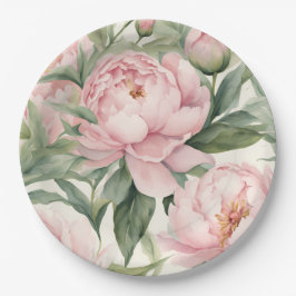 Plato De Papel Peonías térmicas de verano 