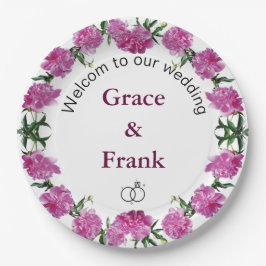 Plato De Papel Peonies.