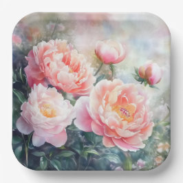 Plato De Papel Peonies