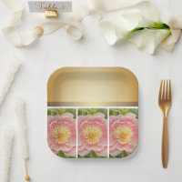 Peonies en fila - Placa de papel