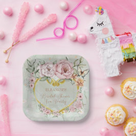 Plato De Papel Peony Bouquet Bridal Shower