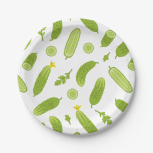 Plato De Papel pepino pickle vegetal vegetal vegetariano