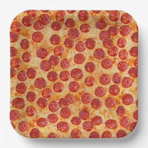 Plato De Papel Pepperoni Pizza