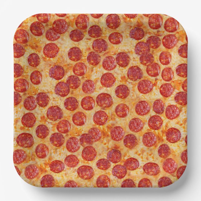 Plato De Papel Pepperoni Pizza (Anverso)
