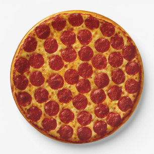 Plato De Papel Pepperoni Pizza