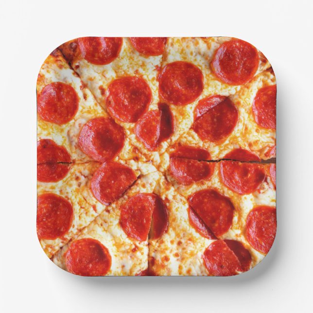 PLATO DE PAPEL PEPPERONI PIZZA (Anverso)