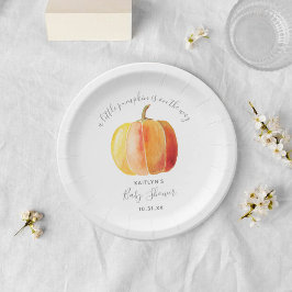 Plato De Papel Pequeña Baby Shower de calabaza