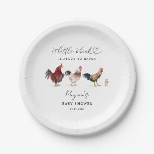 Plato De Papel Pequeña Baby Shower de pollo