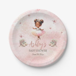 Plato De Papel Pequeña balerina rosada tutu Chica Baby Shower