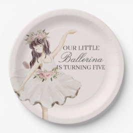 Plato De Papel Pequeña Ballerina Rosa Placa Decoración Fiesta Bal