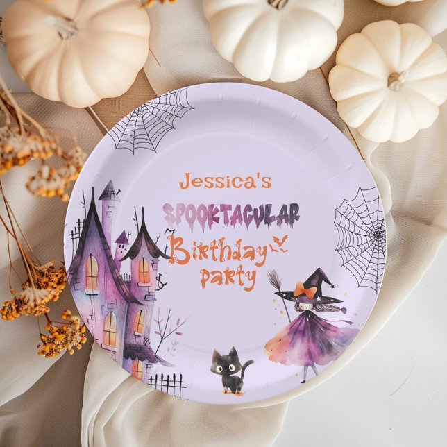 Plato De Papel Pequeña bruja Spooktacular fiesta de cumpleaños de (Subido por el creador)
