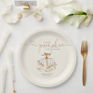 Plato De Papel Pequeña calabaza acuarela Rusa Baby Shower