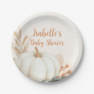 Plato De Papel Pequeña Calabaza Cae La Decoración De La Mesa De B