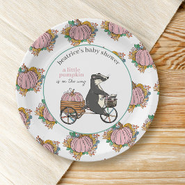 Plato De Papel Pequeña calabaza en el camino Chica Baby Shower