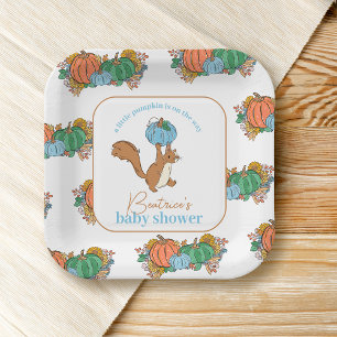 Plato De Papel Pequeña calabaza en el camino del niño rosado Baby