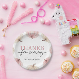 Plato De Papel Pequeña Calabaza que se vuelve un cumpleaños