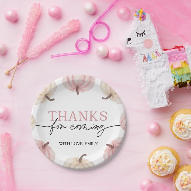 Plato De Papel Pequeña Calabaza que se vuelve un cumpleaños (Fiesta)