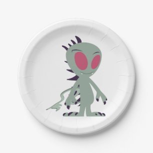 Plato De Papel Pequeña Chupacabra