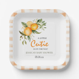 Plato De Papel Pequeña Cutie En El Camino Del Naranja Citrus Baby