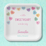 Plato De Papel pequeña ducha de bebé<br><div class="desc">Ilustracion de corazones dulces,  una pequeña colección de duchas de bebé</div>