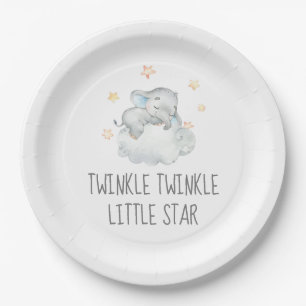 Plato De Papel Pequeña elefante Twinkle Twinkle Estrella pequeña