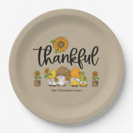 Plato De Papel Pequeña familia de girasoles agradecidos