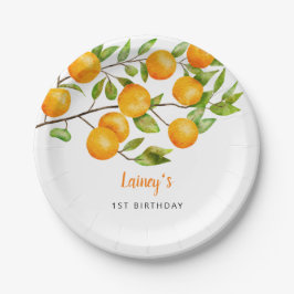 Plato De Papel Pequeña fiesta de cumpleaños de verano