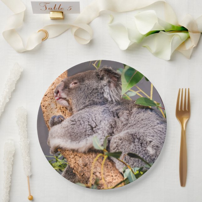Plato De Papel Pequeña koala dulce (Boda)