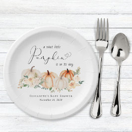 Plato De Papel Pequeña marca de calabaza Floral Watercolor Baby S