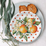 Plato De Papel Pequeña Naranja de Cutie Clementine Baby Shower Fa<br><div class="desc">El Little Cutie Naranja Clementine Baby Shower Favor Paper Plates cuenta con un hermoso ramo de naranjas acuáticos y flores,  además de un elegante tipo de caligrafía.</div>
