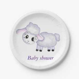 Plato De Papel Pequeña oveja de cordero Baby Shower